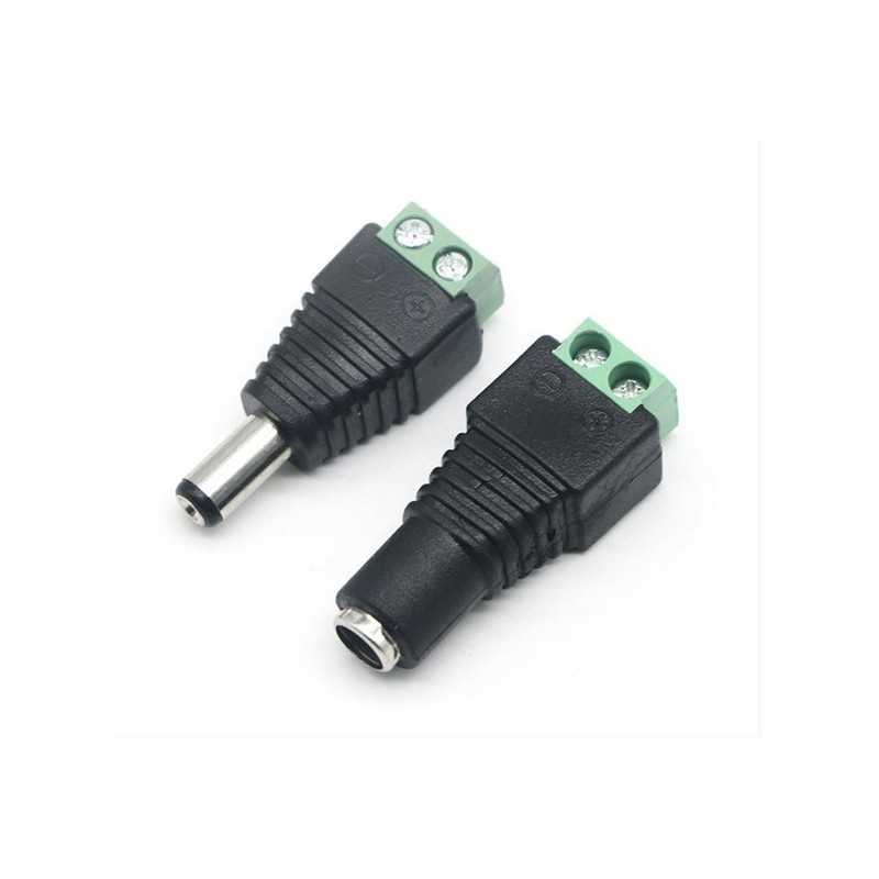 Pair (Male & Female) 2.1x5.5mm DC 12V EZ connector