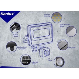 Kanlux 50w ANTEM Quality Floodlight with Sensor