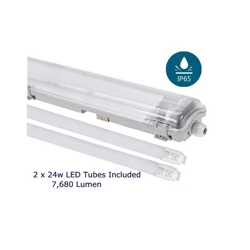  5 foot, 1500mm LED dustproof lighting fitting with tubes