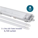  5 foot, 1500mm LED dustproof lighting fitting with tubes