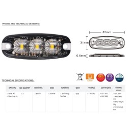 LED Slim strobo light 3x LED LED Slim strobo light 3x LED
