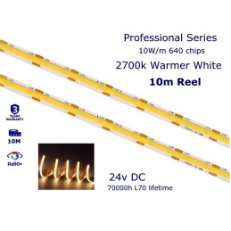 2700k Warmer White 10m strip, 24v. 2700k Warmer White 10m strip, 24v.