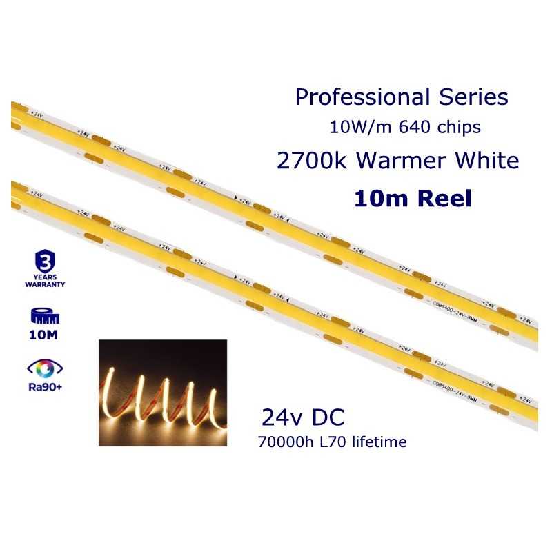 2700k Warmer White 10m strip, 24v. 2700k Warmer White 10m strip, 24v.
